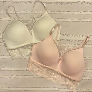 2pk Bralette with lace detail